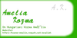 amelia kozma business card